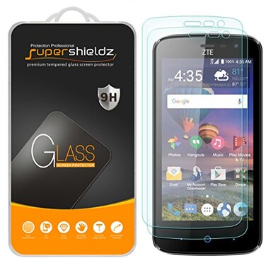 Supershieldz ,2 PackDesigned for ZTE Majesty Pro LTE Tempered Glass Screen Protector, Anti Scratch, Bubble Free