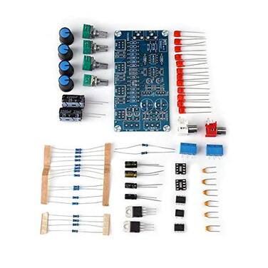 Walfront NE5532 Amplifier Kit Stereo Preamplifier Volume Control Board with Treble Midrange and Bass Tone Controls DIY Kit Preamp Module