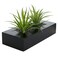 MyGift 10 Inch Fake Green Grass Plant in Rectangular Black Wood Planter
