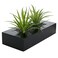 MyGift 10 Inch Fake Green Grass Plant in Rectangular Black Wood Planter