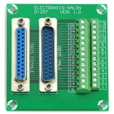 Electronics-Salon D-SUB DB25 Male/Female Header Breakout Board Connector, DSUB Terminal Block Connector