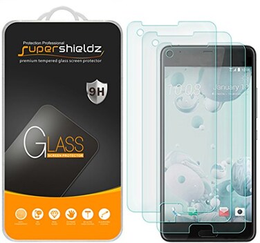 Supershieldz ,3 PackDesigned for HTC U Ultra Tempered Glass Screen Protector, Anti Scratch, Bubble Free