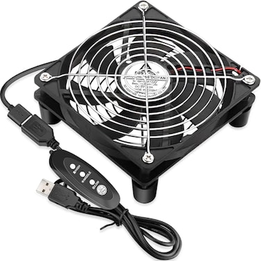 GDSTIME 120mm USB Computer Fan w/L/M/H Speed Controller, DC 5V USB Powered