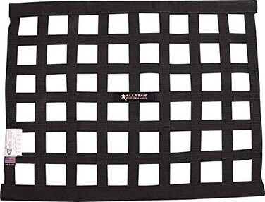 Allstar Performance ALL10285 Black 18" High x 24" Wide Rectangular Border Style Mount Ribbon Window Net