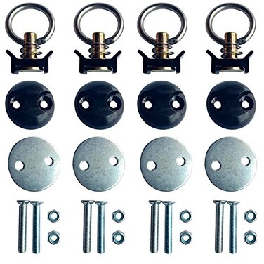 FishYuan 4 Pack Round Anchor Point Tie Down Kit, Bolt On Fitting with Quick Release
