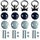 FishYuan 4 Pack Round Anchor Point Tie Down Kit, Bolt On Fitting with Quick Release
