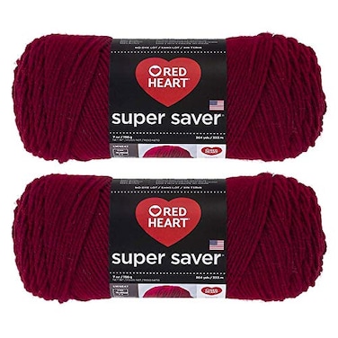 Red Heart Bulk Buy: Super Saver ,2-Pack,Burdy, 7 oz Each Skein