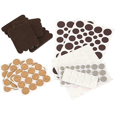 SOFTTOUCH 4924995N Craft Value Pack-236 PCs, Dots-Cork Pads-Felt Strips-Bumpers, Brown