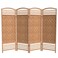 Red Lantern 4 ft. Short Fiber Weave Folding Screen - Natural - 4 Panels
