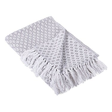 DII Global Mini Diamond Woven Throw, 50x60, Gray
