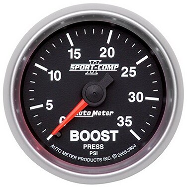 Auto Meter 3604 Sport-Comp II Mechanical Boost Gauge, 2.3125 in.