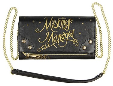Bioworld Harry Potter Mischief Managed Foldover With Chain Strap Wallet
