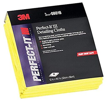 3M Perfect-It Non-Scratch Detailing Super Soft Cloths Yellow, 6 Pack