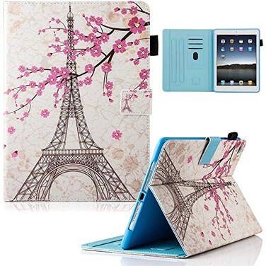 Dteck Case for iPad 9.7" 2017 2018, iPad Air Case, iPad Air 2 Case, PU Leather Folio Smart Stand Wallet Case with Auto Sleep Wake for iPad 2018 2017 9.7 Inch,iPad Air 1, iPad Air 2, Eiffel Tower