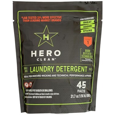 Hero Clean Laundry Detergent, Odor Defeater, 45 Pacs