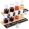 D'Eco Wine Tasting Flight Board Set, Wood Tray8 Decanter Glasses, 2 Pack