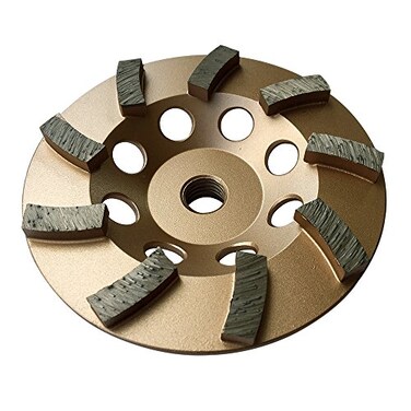 EDiamondTools 4.5" Diamond Grinding Wheel for Concrete Masonry 9 Segments 5/8"-11