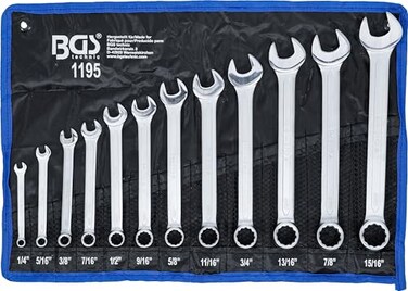 BGS 1195Combination Spanner SetInch Sizes1/4" - 15/16"12 pcs.