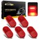 Partsam 5Pcs 12V 4 Inch Oblong Red Side Marker Clearance Lights 6 Diodes with Reflex Lens [DOT Certified] Surface Mount 2x4 Rectangular Reflectorized RV CAMPER Trailer Led marker lights Waterproof