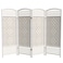 Red Lantern 4 ft. Short Fiber Weave Folding Screen - White - 4 Panels