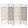 Red Lantern 4 ft. Short Fiber Weave Folding Screen - White - 4 Panels