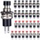 Clyxgs Momentary Push Button Switch¼ŒSPST Normal Open NO Switch 2 Pin Mini Micro 1A 250V AC BlackRed Cap 30 PCS