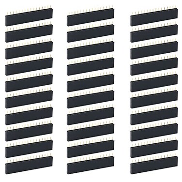 Antrader 30pcs 2.54mm 16Pin PBC Female Header Socket Connector Strip