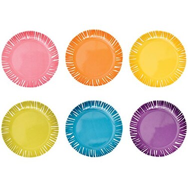 French Bull Melamine Assorted Plates-6 Piece Set -Melamine Dinnerware-Platter, Serving, Party, Platter, Dish ,6" Appetizer Plate, Fringe
