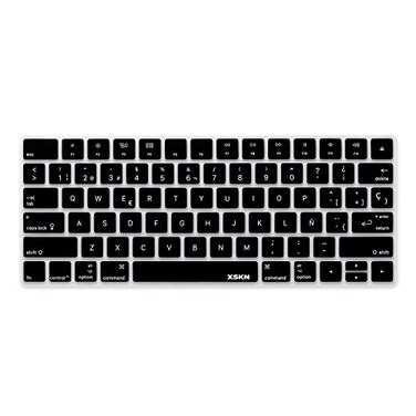 XSKN Spanish Language Ultra Thin Silicone Keyboard Skin Cover for A1644 Magic Keyboard 2015 Version US Layout ,Black