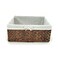 KINGWILLOW Water Hyacinth Storage Basket Small with Metal FrameRemovable Liner
