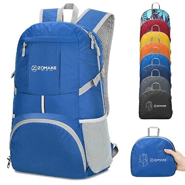 ZOMAKE Lightweight Packable Backpack 35L, Water Resistant Foldable Day Pack