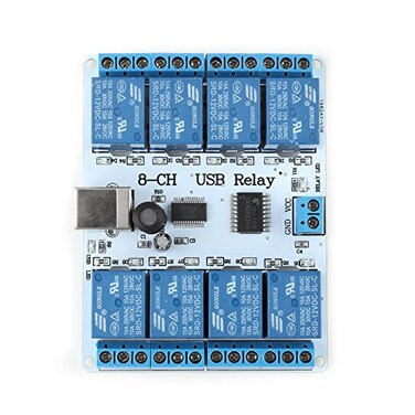 Hilitand 8 Channel 12V DC USB Relay Board Module Controller for Automation Robotics