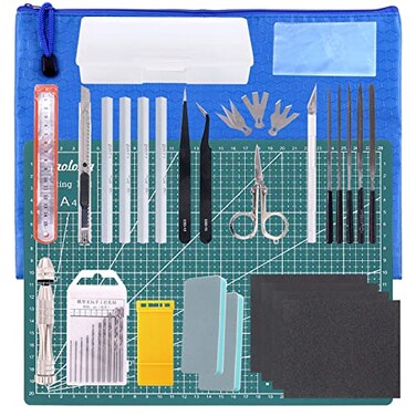 Rustark 27Pcs Modeler Basic Tools Craft Set Hobby Building Tools Kit for Assembling Miniatures Mecha Car Model Building