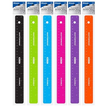 BAZIC PRODUCTS BAZIC 12-Inch ,30cmShatterproof Flexible Ruler, Single Ruler