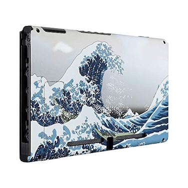 eXtremeRate Soft Touch Grip The Great Wave Console Back Plate DIY Replacement Housing Shell Case for Nintendo Switch Console with Kickstand“ JoyCon Shell NOT Included