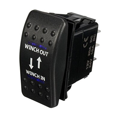 ESUPPORT 12V 20A Momentary Light Button Rocker Toggle Switch Winch in Out