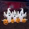 BZB Goods 6 FT Long Lighted Halloween Inflatable Three Ghosts with Pumpkins