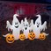 BZB Goods 6 FT Long Lighted Halloween Inflatable Three Ghosts with Pumpkins