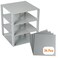 Strictly Briks Baseplate Set - Compatible with Lego, 10 x 10 in 4 Baseplates with 30 Stackers, Stackable Baseplates Building Toy Blocks Custom Display Towers, Kids Gift, Light Grey