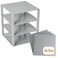Strictly Briks Baseplate Set - Compatible with Lego, 10 x 10 in 4 Baseplates with 30 Stackers, Stackable Baseplates Building Toy Blocks Custom Display Towers, Kids Gift, Light Grey