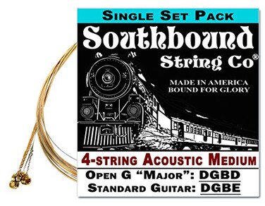 C. B. Acoustic Medium 4-String Cigar Box Guitar Strings - Open G/Standard Tuning - DGBD/DGBE
