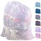 Polecasa 2 Pack Heavy Duty Diamond Mesh Laundry Bag, 30x36", White