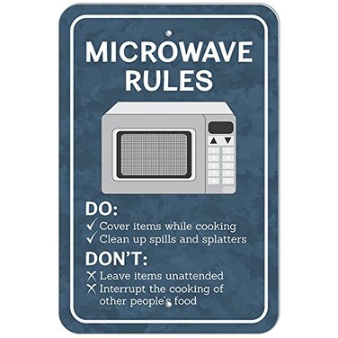 GRAPHICSMORE Plastic Sign Microwave Rules Office - 6" x 9" ,15.3cm x 22.9cm