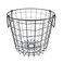 DII Metal Wire Utility Storage Bin, Small Round, 12x12x10", Black