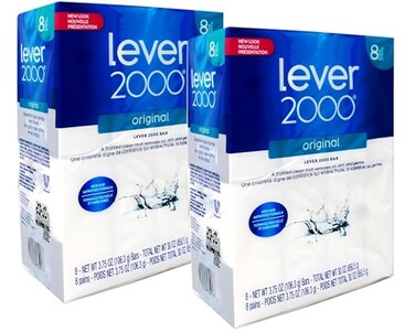 Lever 2000 Original Bar Soap, for Hands and Body, 8 Bars, 3.75 oz Each - 2 Pack