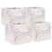 DII Woven Polyester Storage Bin, Polka Dot, WhiteGold, Small Set of 4