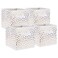 DII Woven Polyester Storage Bin, Polka Dot, WhiteGold, Small Set of 4