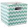 DII Collapsible Polyester Storage Cube, Chevron, Aqua, Large