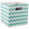 DII Collapsible Polyester Storage Cube, Chevron, Aqua, Large