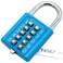 TEMEILI MIONI 10 Position Button Combination Padlock, 5 Position Locking Mechanism, bluexi15:18